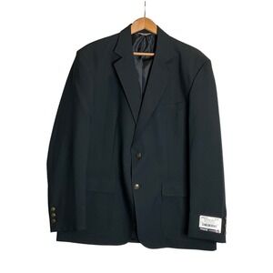 Edwards 2-Button Blazer Suit Jacket Sport Coat Textured Woven Blue Navy‎ 42R